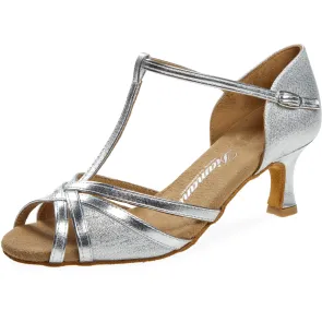 Diamant Dames Latin Zilverkleurig dansschoenen 205-077-045