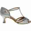 Diamant Dames Latin Zilverkleurig dansschoenen 205-077-045 met een 5cm stabiele hak