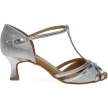 Diamant Dames Latin Zilverkleurig dansschoenen 205-077-045 met een 5cm stabiele hak