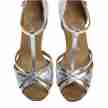 Diamant Dames Latin Zilverkleurig dansschoenen 205-077-045 met een open neus