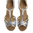 Diamant Dames Latin Zilverkleurig dansschoenen 205-077-045 met een open neus