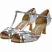 Diamant Dames Latin Zilverkleurig dansschoenen 205-077-045 met glitterstof