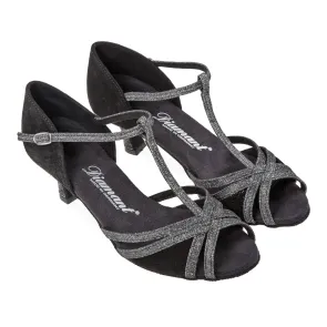 Diamant Dames Latin dansschoenen 205-077-645 met kruisbandjes en drukknoopsluiting