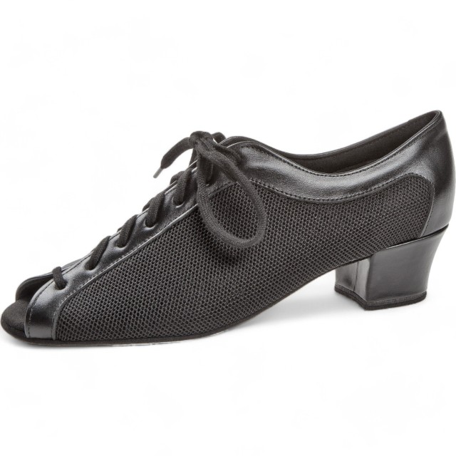 Diamant dames Latin dansschoen Zwart 204-034-624 met een 37mm stabiele hak