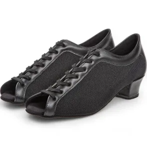 Diamant dames Latin dansschoen Zwart 204-034-624 met veters