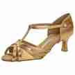 Dames Latin dansschoenen van Bronskleurig Satijn 205-077-087