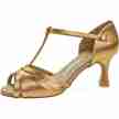 Dames Latin dansschoenen van Bronskleurig Satijn 205-087-087