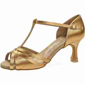 Diamant Dames Latin dansschoenen van Bronskleurig Satijn 205-087-087