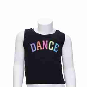 Papillon Zwarte katoen Crop top "DANCE" 24PK2902