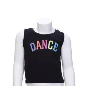 Papillon Zwarte katoen Crop top "DANCE" 24PK2902