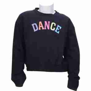 Papillon Zwarte Trui met ronde hals van Franse badstof "DANCE" 24PK2948