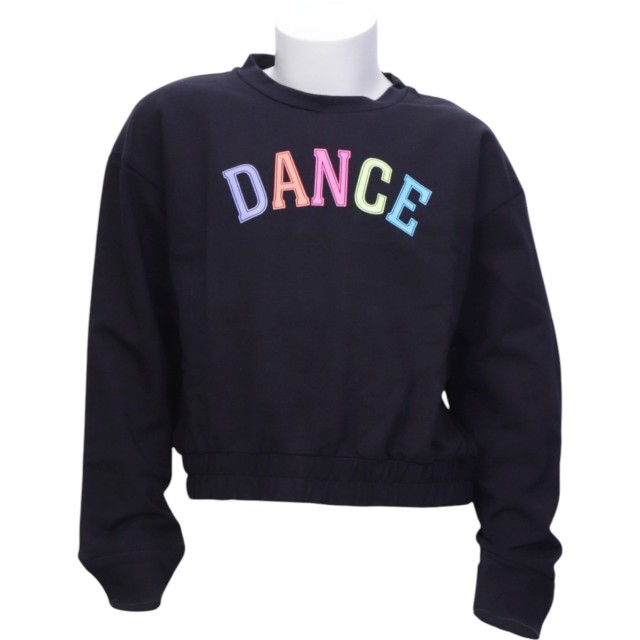 Papillon Zwarte Trui met ronde hals van Franse badstof DANCE 24PK2948