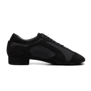 PD VICTOR DA SILVA Zwart Nubuck Mesh heren Dansschoenen