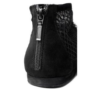 Portdance PD SWING 001 Zwart Nubuck dames Jazzschoenen met een rits op de achterkant