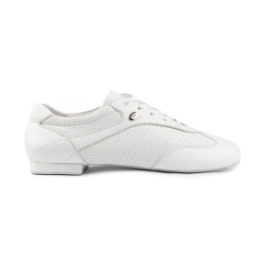  PD010 FASHION Witte Dames dansschoenen met Suède zool