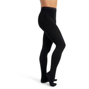 Capezio MT11 Balletlegging Heren Maillot met Voet Zwart half ondoorzichtig
