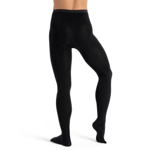 Capezio MT11 Balletlegging Heren Maillot met Voet Zwart met achternaden
