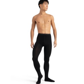 Capezio MT11 comfortabele Balletlegging Heren Maillot met Voet Zwart