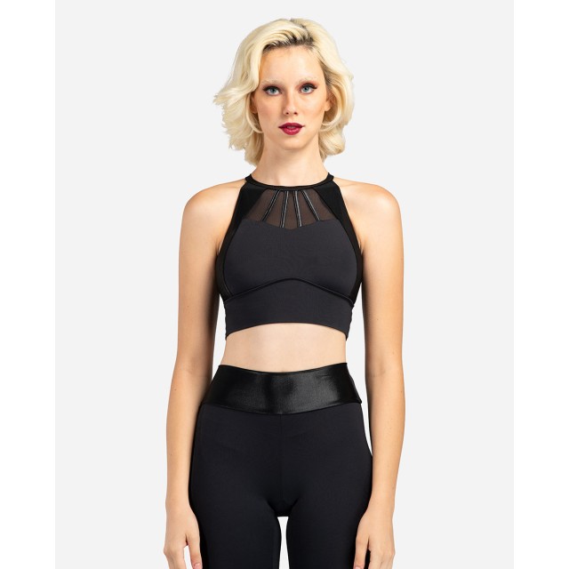 Lulli LUF692 Dames Hoge Hals Crop Top Sienna