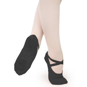 Papillon stretch Canvas balletschoen met Splitzool zwart PK1014-500