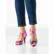 Werner Kern Mary dames dansschoenen in felroze metallic leer en multicolour bandjes