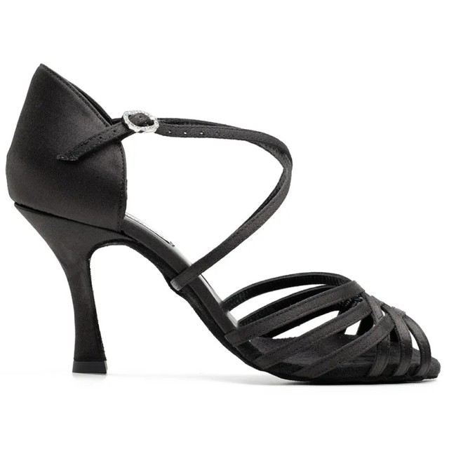 Portdance PD818 Zwart Satijn dames Dansschoenen