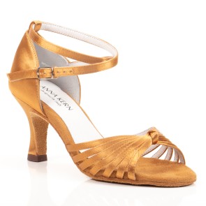 Anna Kern 526-60 Dames Dansschoenen van brons kleurig Satijn voor Latin en Salsa