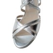 Werner Kern Eva zilver latin dansschoenen met open neus en bandjes zilver