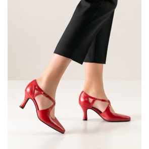 Werner Kern Ines dames dansschoenen met dichte neus van rood leer punt neusje