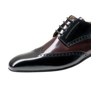 Nueva Epoca Belgrano heren dansschoenen leer zwart met donkerrood