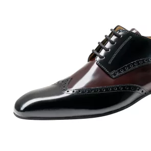 Nueva Epoca Belgrano heren dansschoenen leer zwart met donkerrood