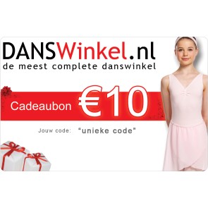 Danswinkel cadeaubon 10 Euro