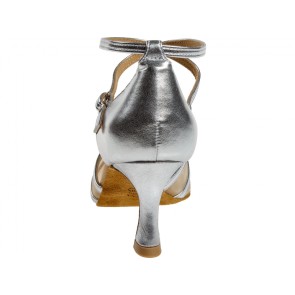 Diamant 035-087-013 dames latin dansschoenen zilver flare hak 