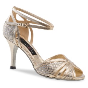 Nueva Epoca Gloria Dansschoenen voor Dames Goud Zilver Hak 8 cm