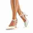 Werner Kern Betty wit lederen zool satijnen dansschoenen voor dames bruiloft 65 centimeter hoog