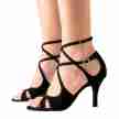 Nueva Epoca Amalia dansschoen dames sandalen open neus elegant suede zwart