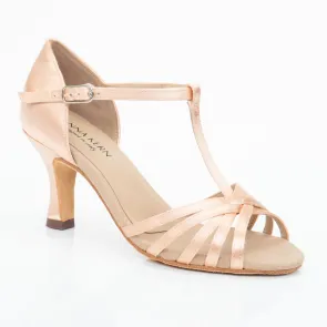 Anna Kern 470-60 Justine satijnen dansschoenen voor Dames met T bandje - 6 cm flare hak