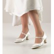 Werner Kern Ashley wit dames dansschoenen satijn lederen zool voor buiten dansen