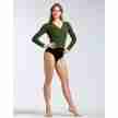 temps danse joyce olijfgroen omslagtop v hals