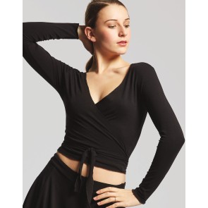 Temps danse vigueur zwarte wikkeltop dans dames