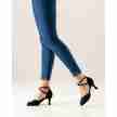 Werner Kern Asta zwarte dansschoenen met peeptoe en gesloten vleugels aan voorkant suede