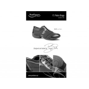 Portdance Pietro Street Premium Zwarte Danssneaker met Lakleer en Lycra