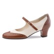 Werner Kern Emma bruine en beige leer dames dansschoenen met Wreefbandje