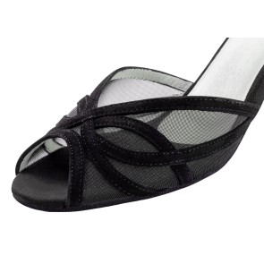 Anna Kern 740-60 Adele latin schoenen open neus met suede vlechtwerk en gaas