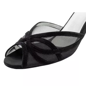 Anna Kern 740-60 Adele latin schoenen open neus met suede vlechtwerk en gaas
