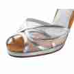 Anna Kern 950-80 Desiree dansschoenen dames zilver leer open teen met gaas