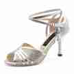 Nueva Epoca Pearl Dansschoenen open neus goud zilver bandjes