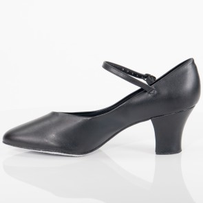 SoDanca CH792 zwarte dames charcter dansschoenen met enkelbandje en gespje