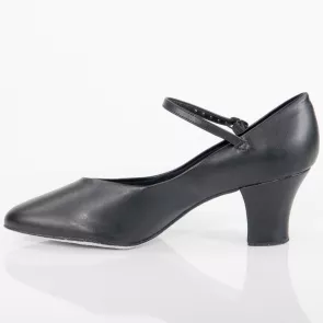 SoDanca CH792 zwarte dames charcter dansschoenen met enkelbandje en gespje