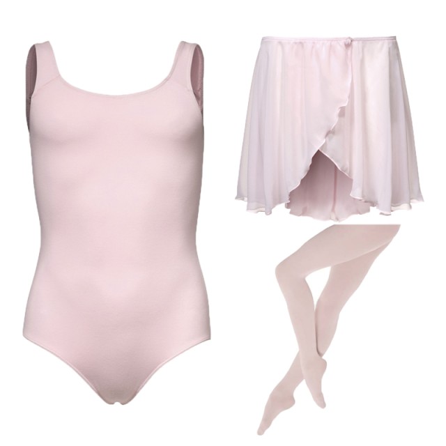 Alista balletkleding set 1 roze balletpakje papillon rokje en balletpanty